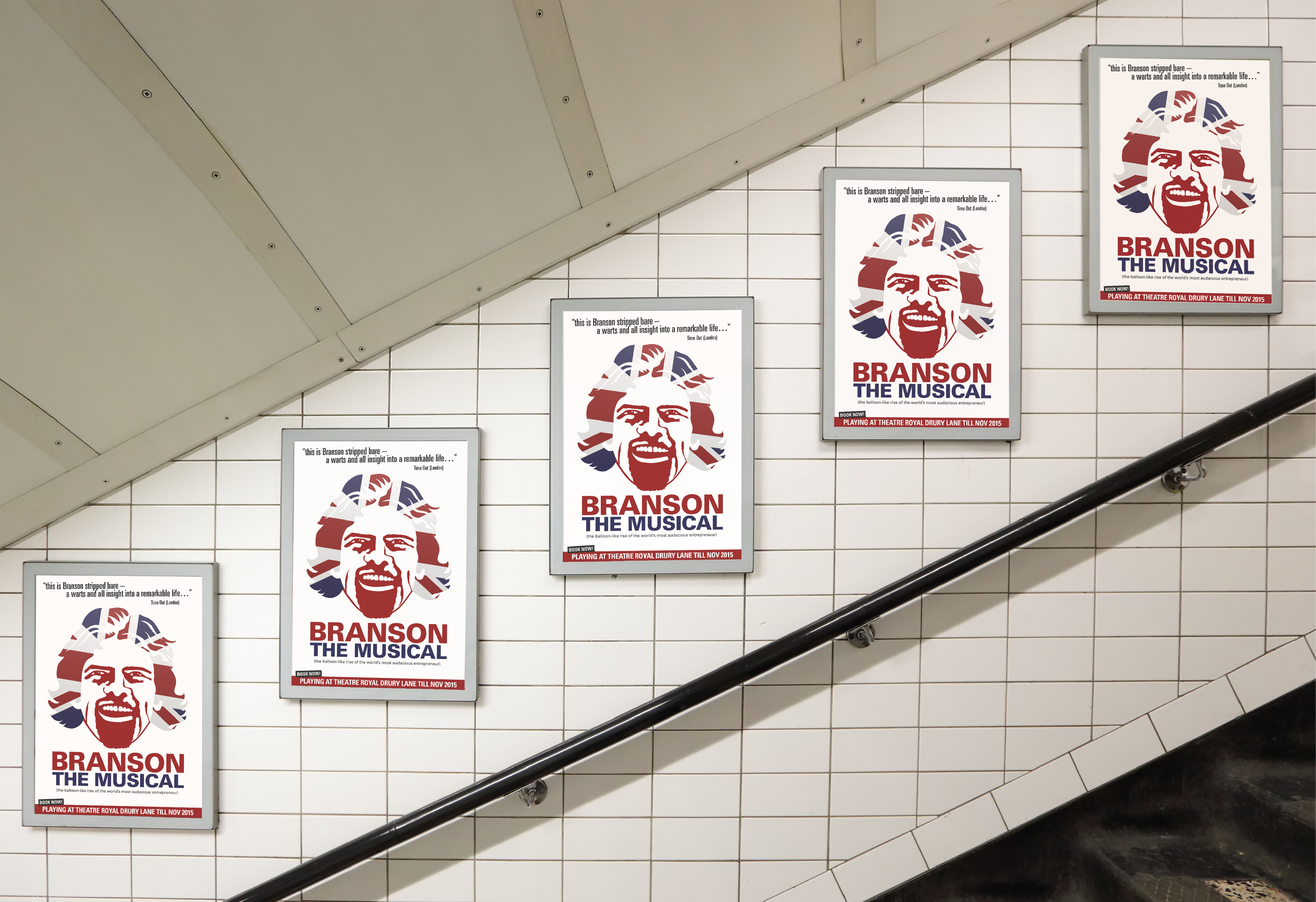 Branson the Musical posters in the tube